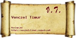 Venczel Timur névjegykártya